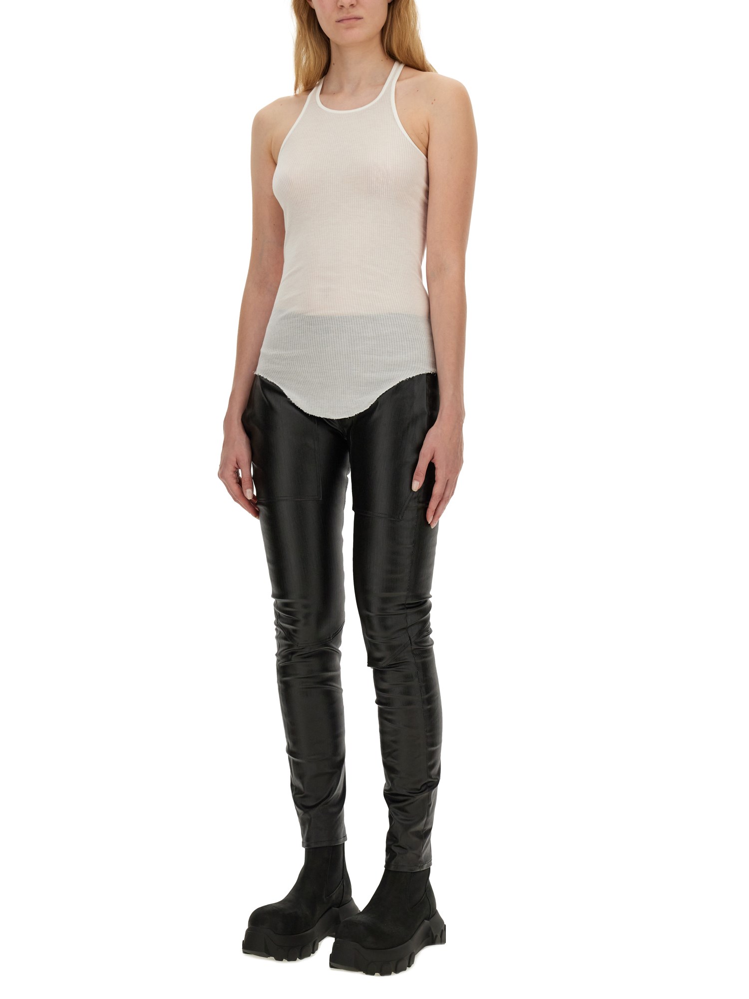 RICK OWENS    COTTON DENIM LEGGINGS