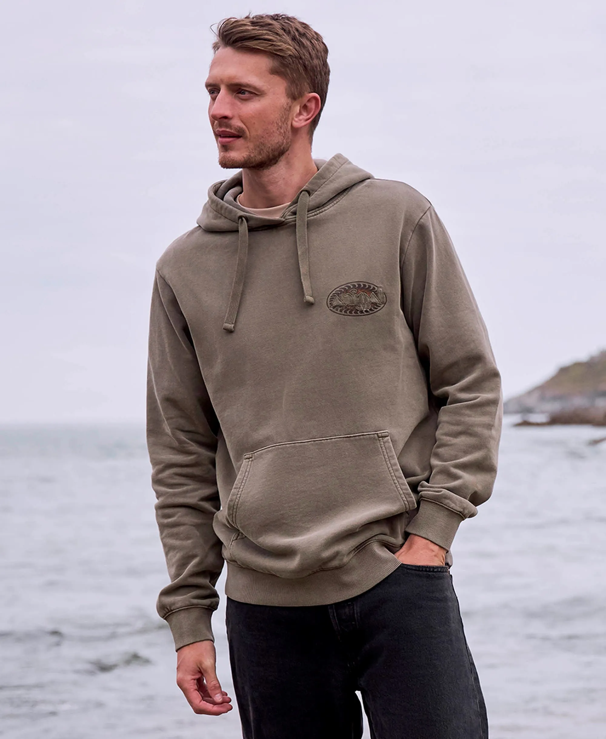 River Mens Hoodie - Khaki