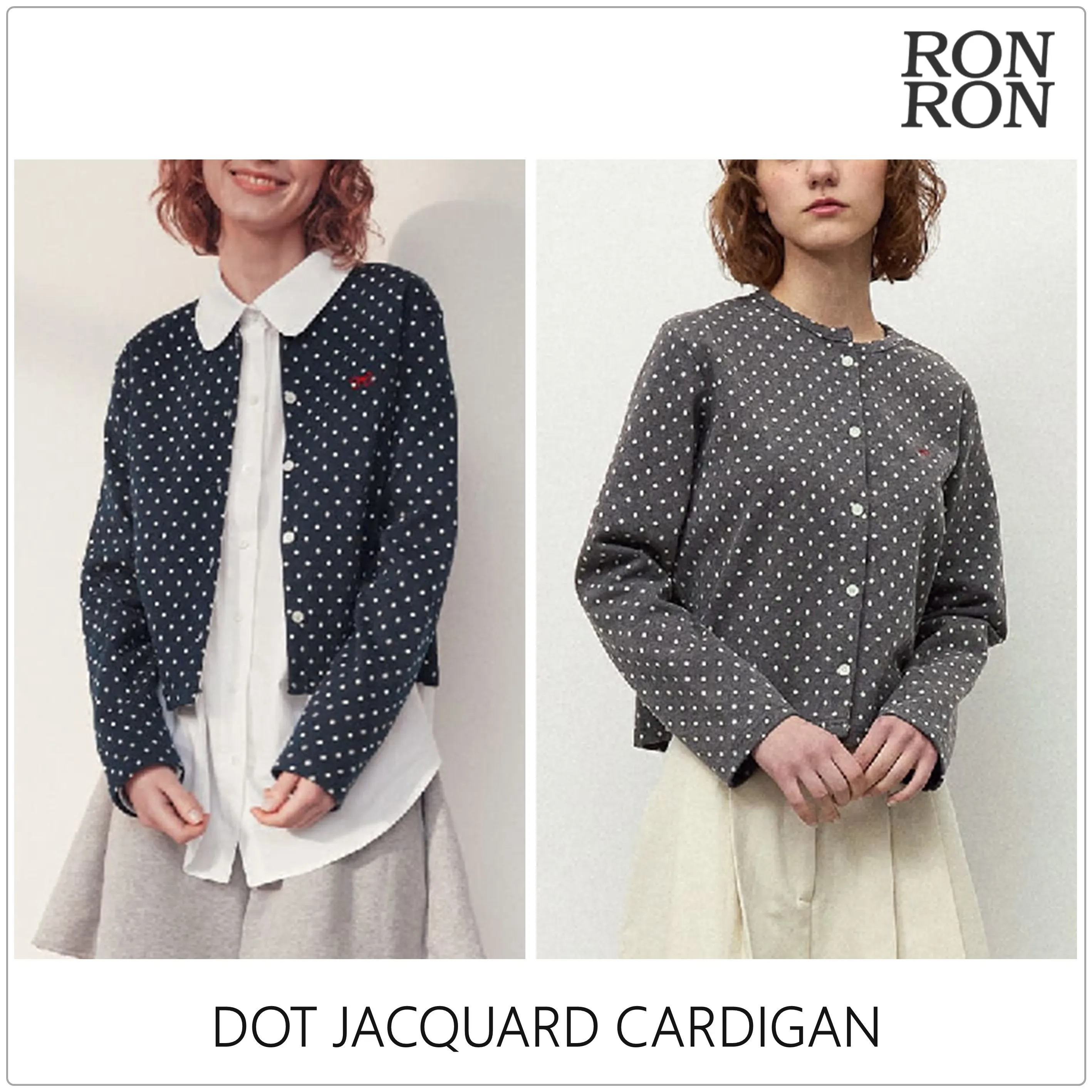 RONRON  |Plain Cotton Logo Cardigans