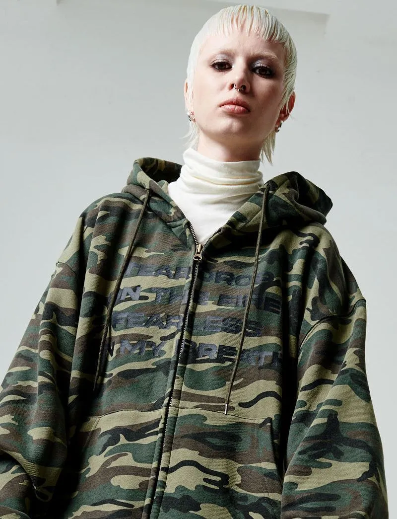 runningHIGH  |Camouflage Unisex Street Style Long Sleeves Plain Oversized