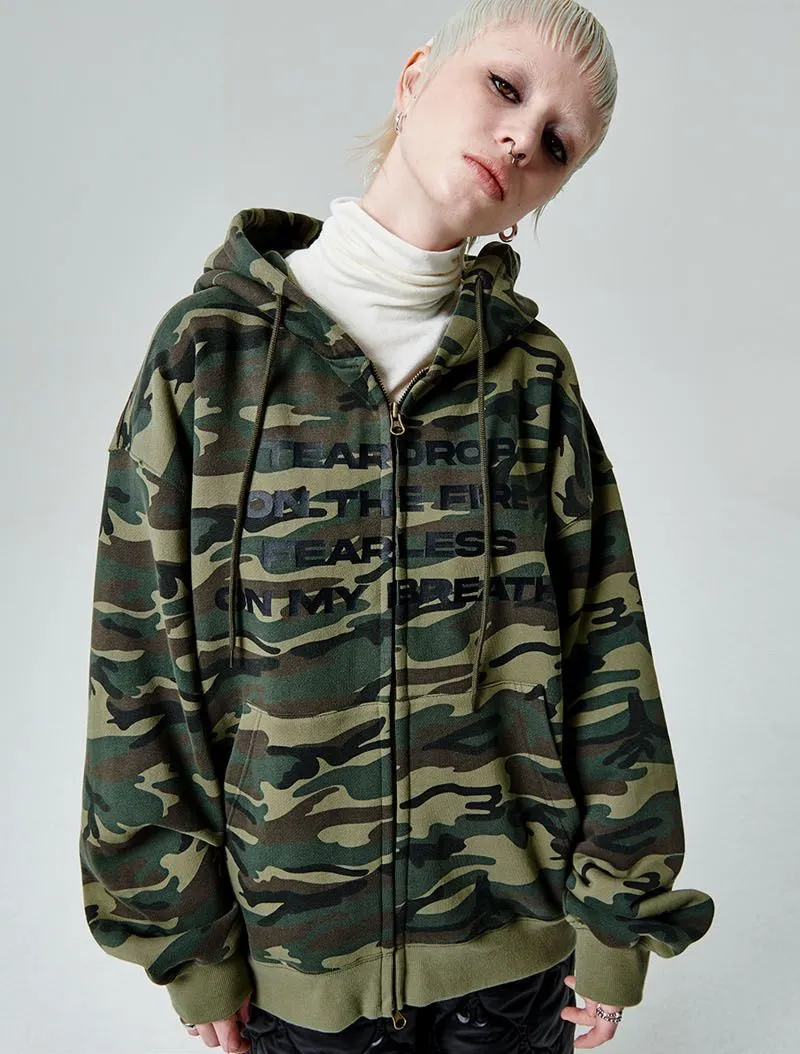 runningHIGH  |Camouflage Unisex Street Style Long Sleeves Plain Oversized