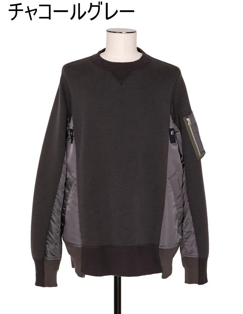 sacai  |Crew Neck Unisex Nylon Blended Fabrics Street Style