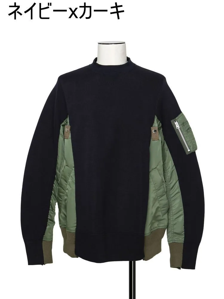 sacai  |Crew Neck Unisex Nylon Blended Fabrics Street Style