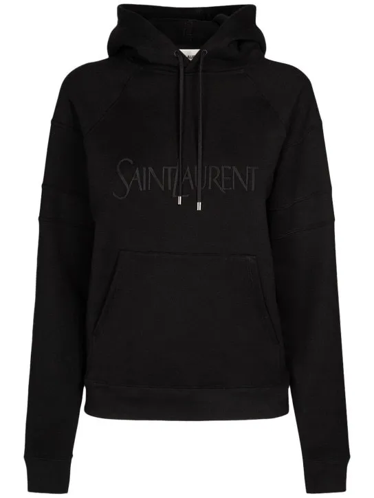 Saint Laurent  |Unisex Street Style Long Sleeves Plain Cotton Oversized Logo