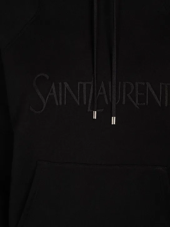 Saint Laurent  |Unisex Street Style Long Sleeves Plain Cotton Oversized Logo