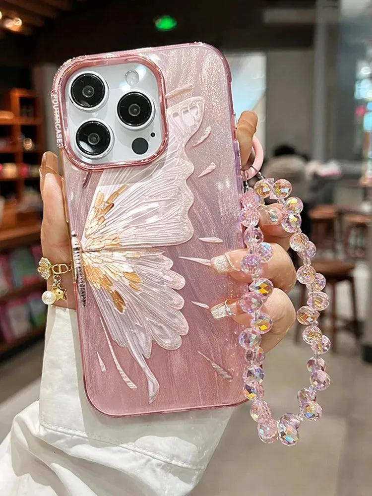 SCCPC219 Cute Phone Case For iPhone 11, 12, 13, 14, and 15 series - Glitter Shinny Butterfly