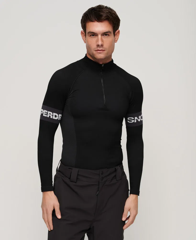 Seamless 1/4 Zip Baselayer Top | Black