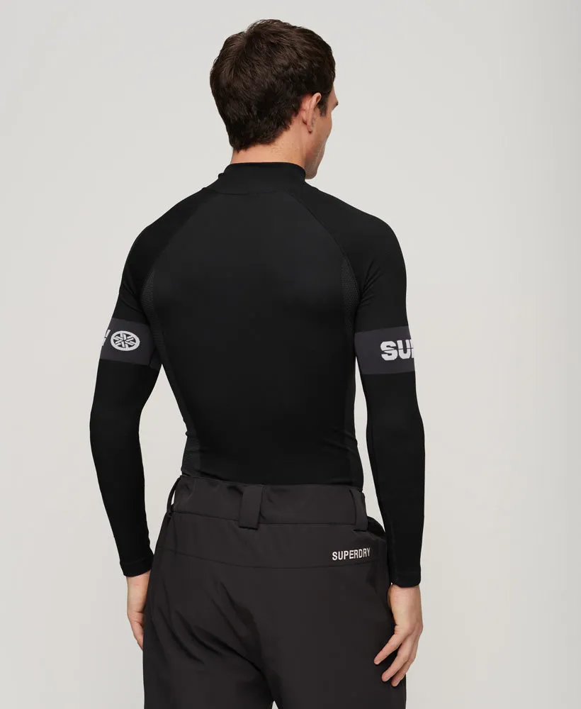 Seamless 1/4 Zip Baselayer Top | Black