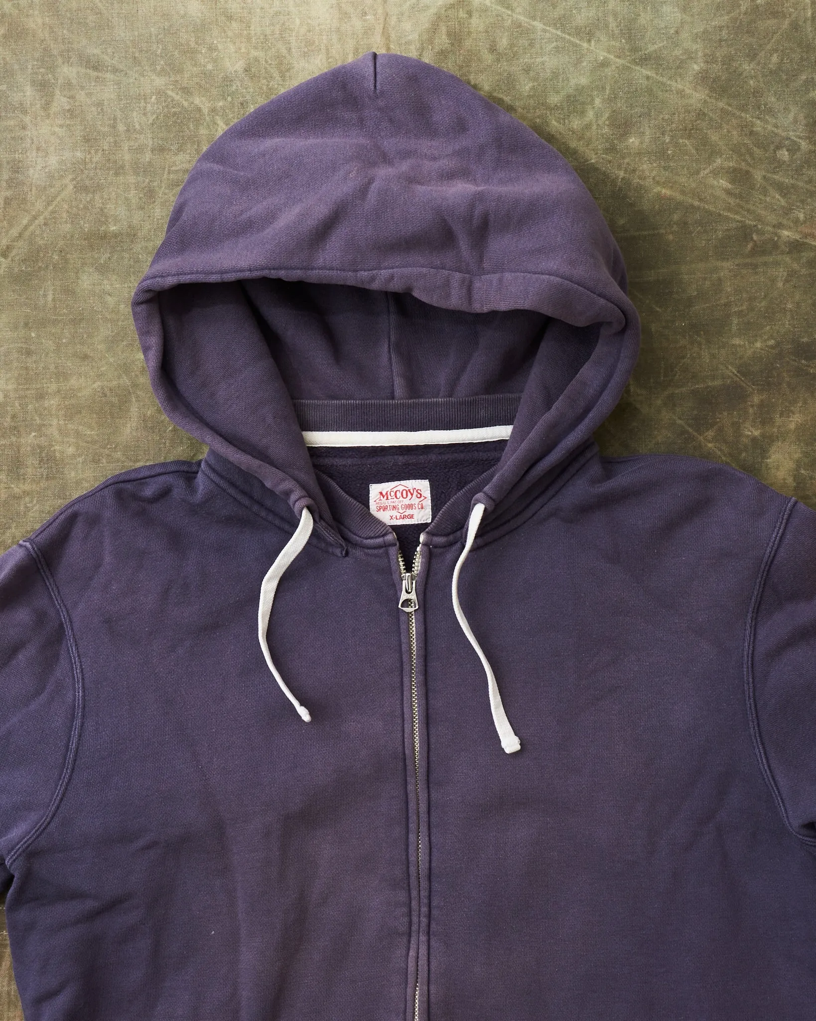 Second Hand Real McCoy's Mfg. Co. Zip Hoodie Gray/Purple Size XL