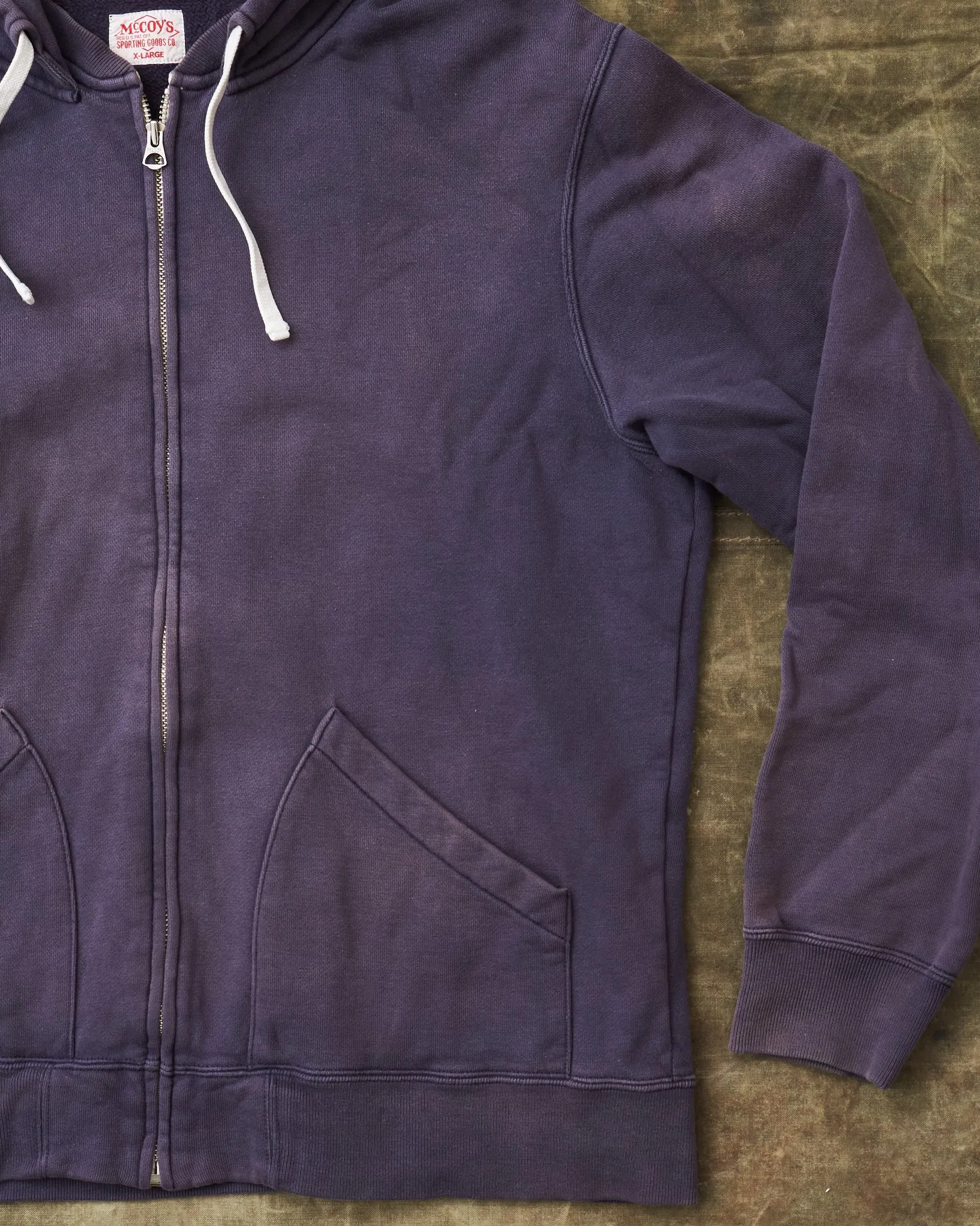 Second Hand Real McCoy's Mfg. Co. Zip Hoodie Gray/Purple Size XL