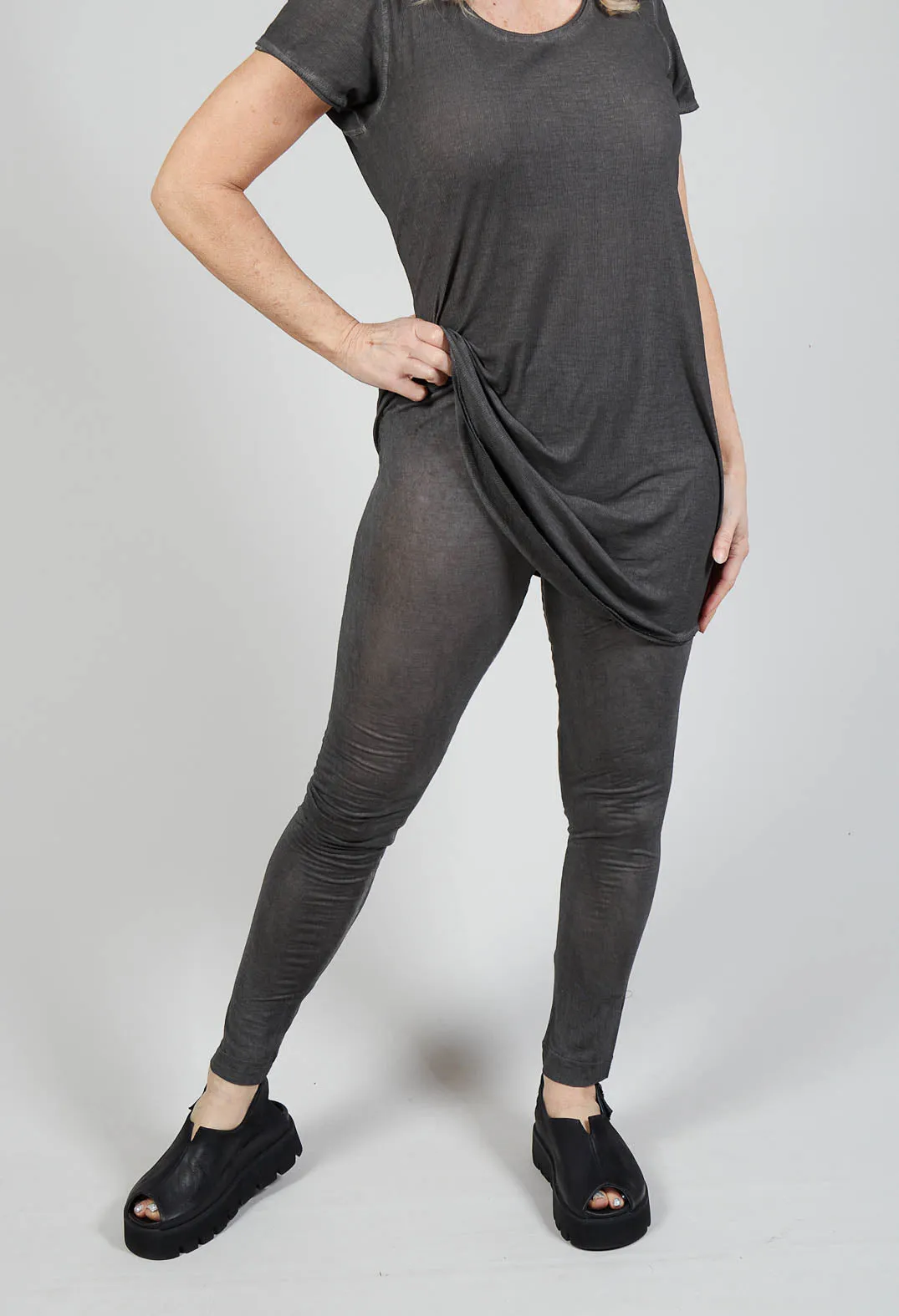 Sheer Leggings in Coal Cloud