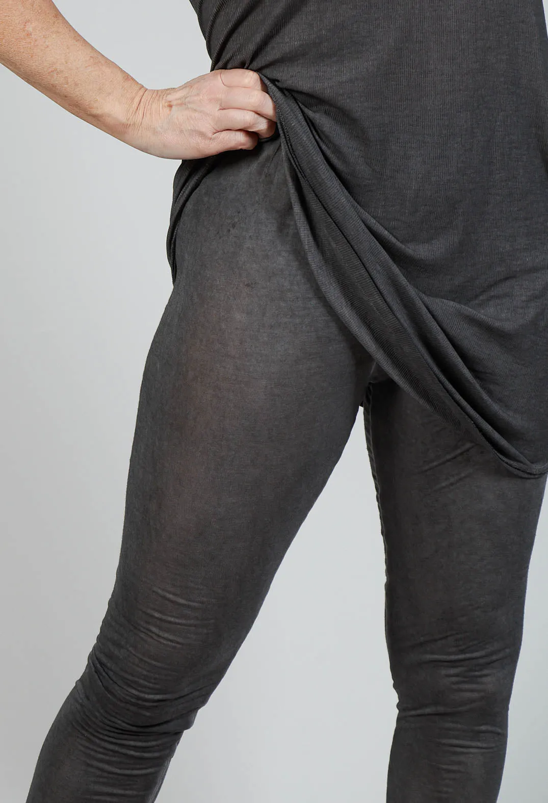 Sheer Leggings in Coal Cloud