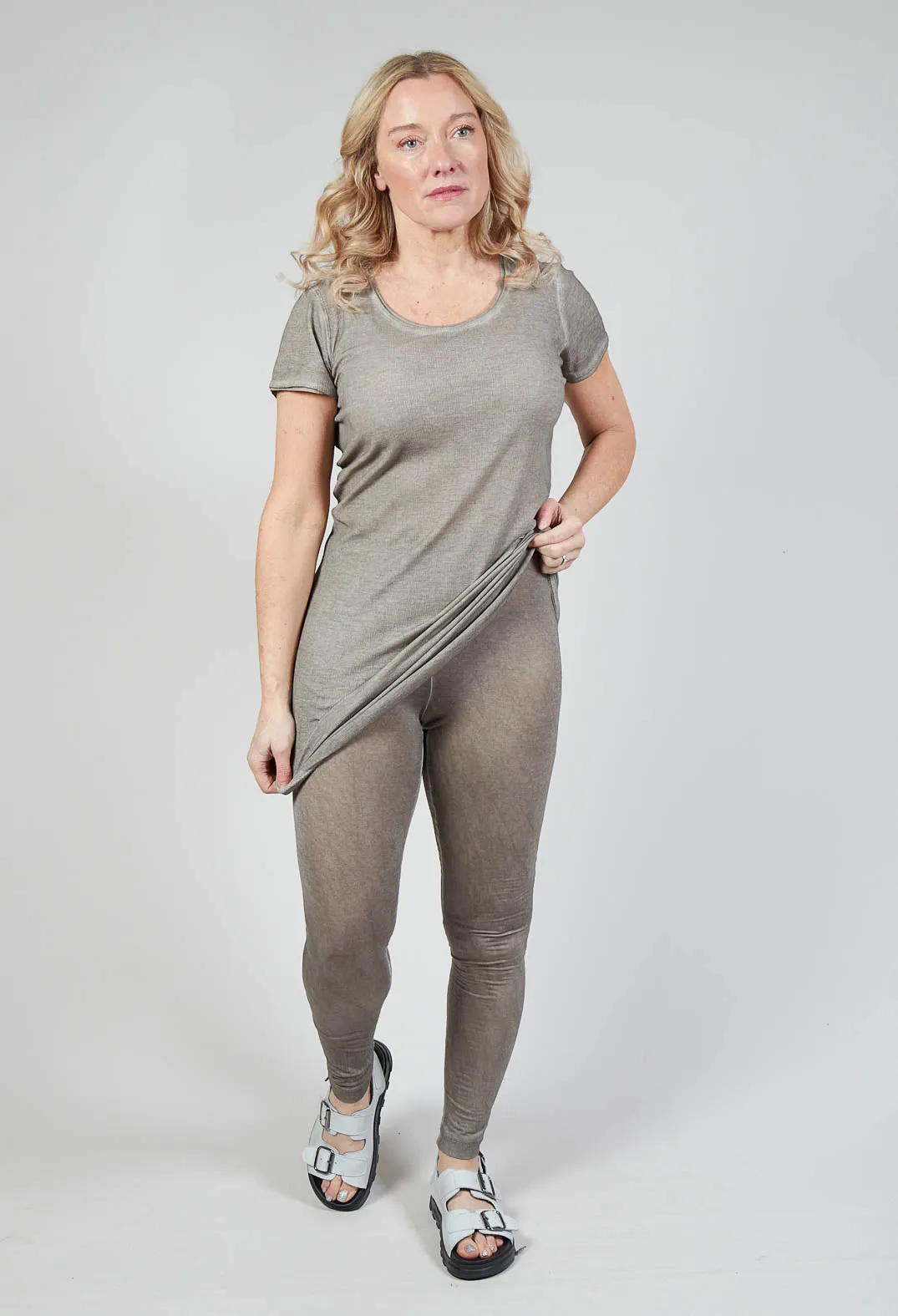 Sheer Leggings in Hay Cloud