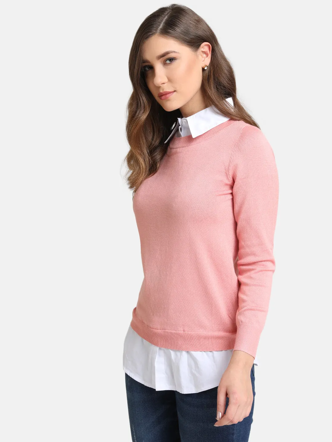 Shirt Style Cable Knit Pullover