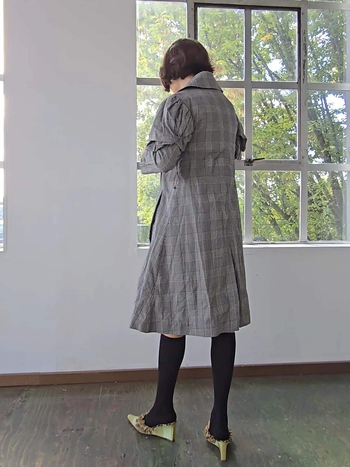 Simone Rocha Art Coat - Grey Plaid