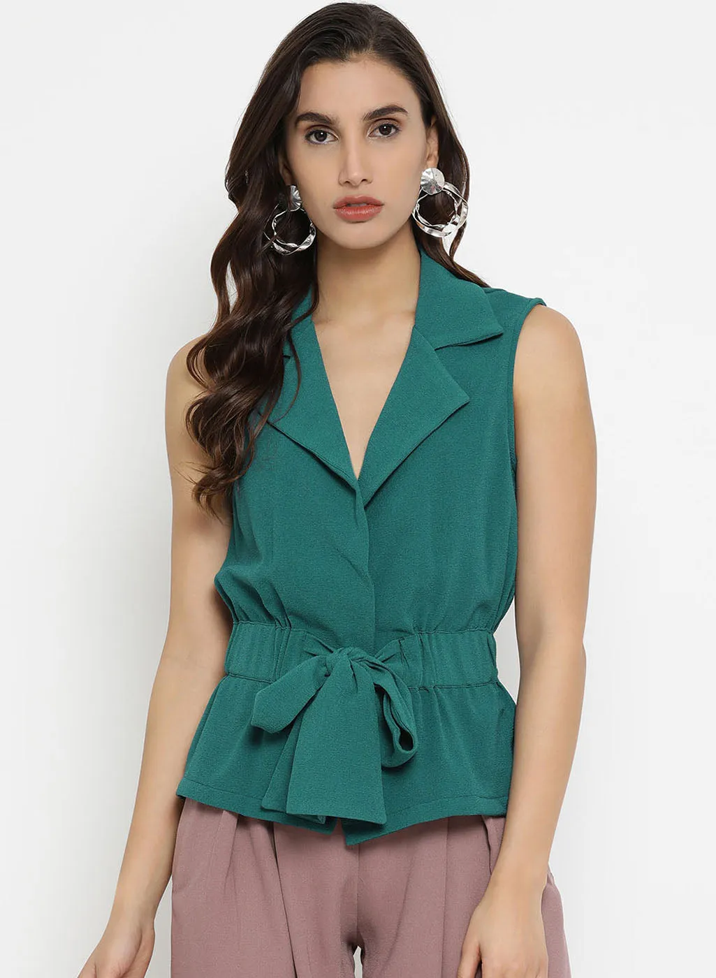 Sleeveless Cape With Elasticated Waist