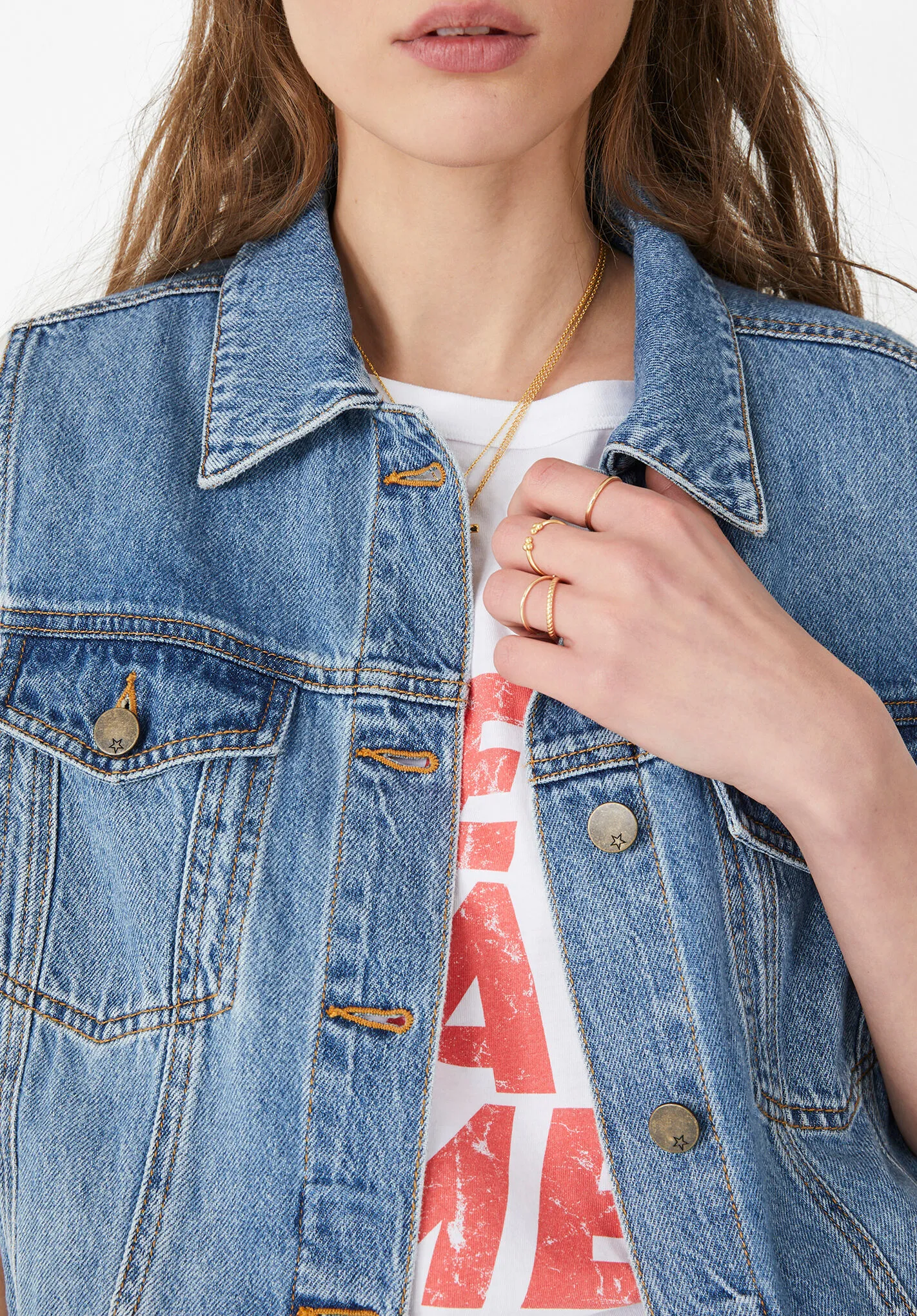 Sleeveless Denim Jacket