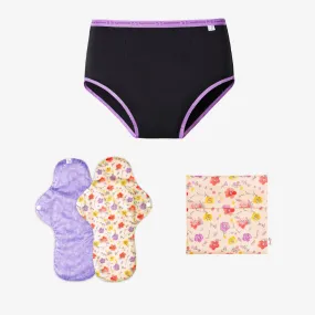 Starter Pack - Period Underwear and Pack of 2 Flow Lock Cloth Pads