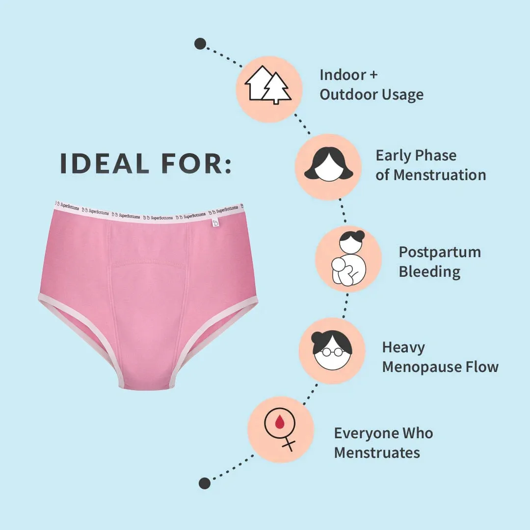 Starter Pack - Period Underwear (Pink) and Pack of 2 Flow Lock Cloth Pads