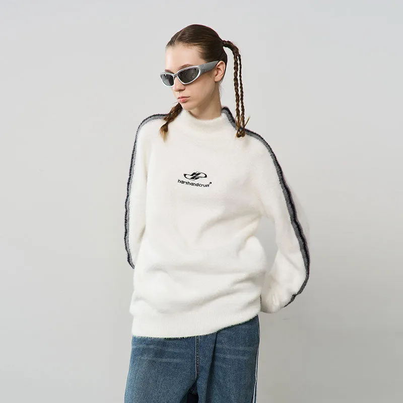 Striped Mohair Logo Sweater