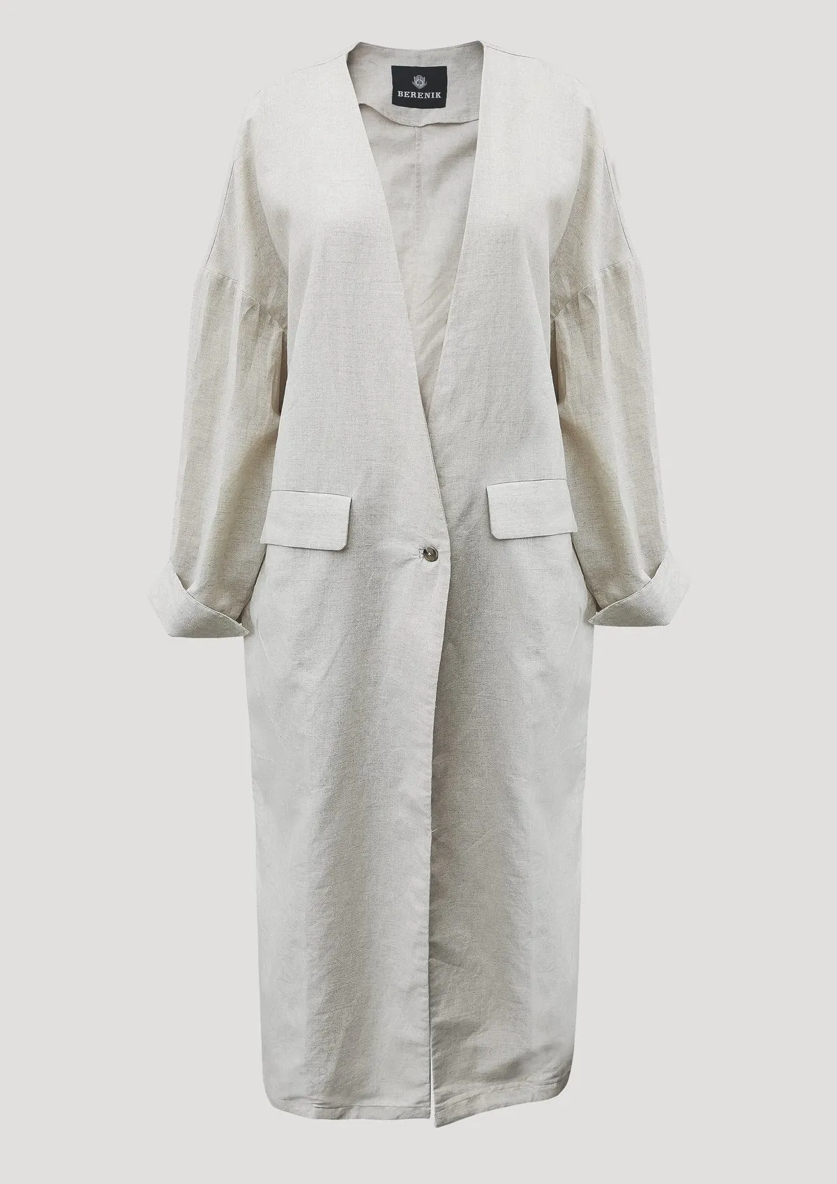 SUMMER COAT NATURAL LINEN - white