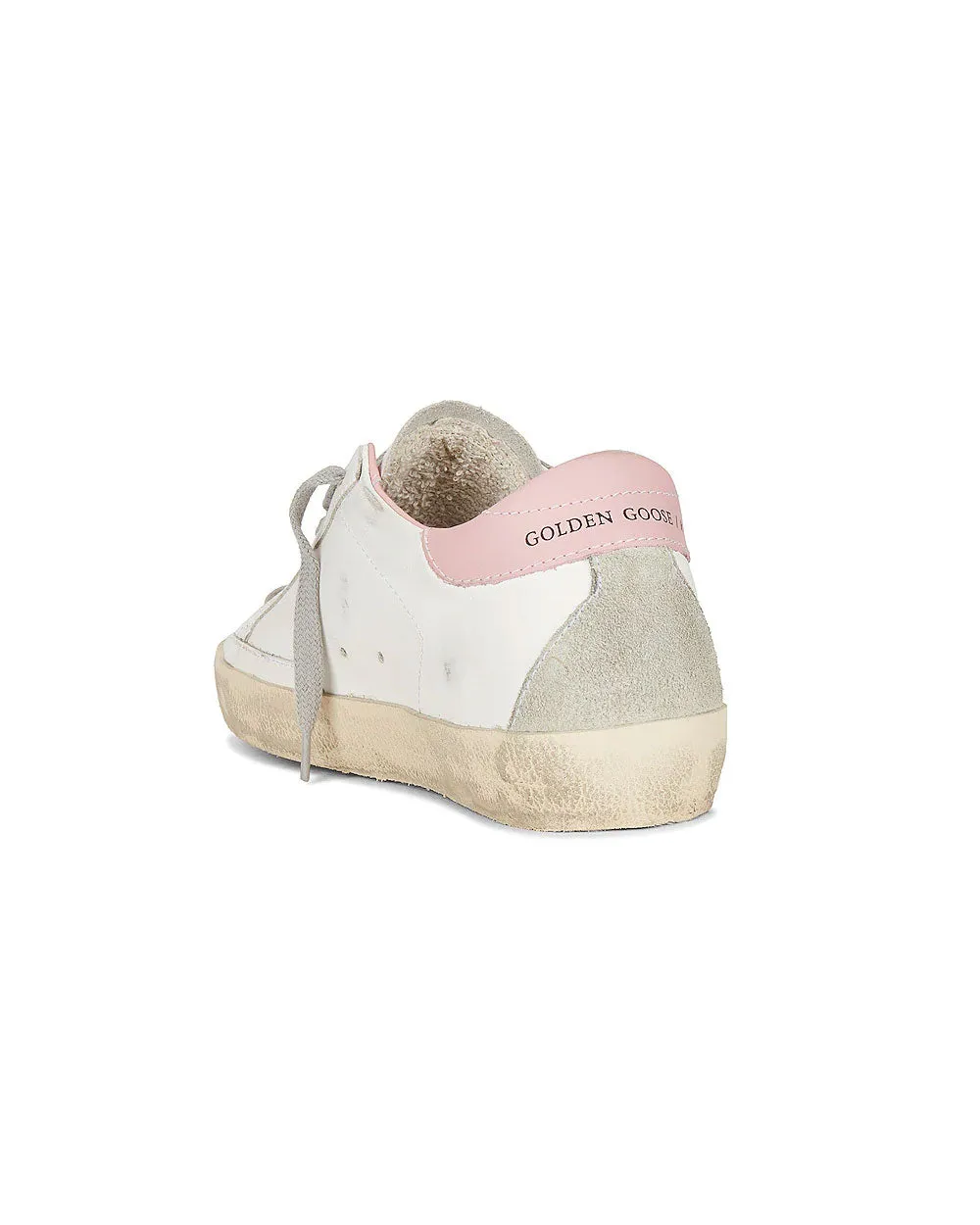 Super-Star Low Top Sneaker in White Ice and Pink