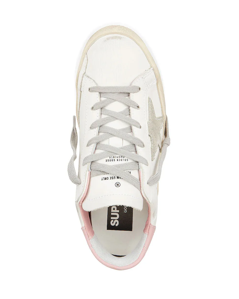 Super-Star Low Top Sneaker in White Ice and Pink