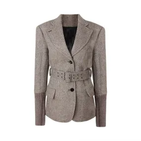 Sweater Sleeved Women's Winter Blazer