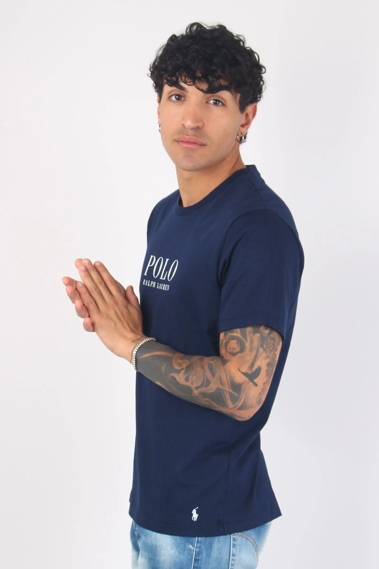 T-shirt Underwear Scritta Navy