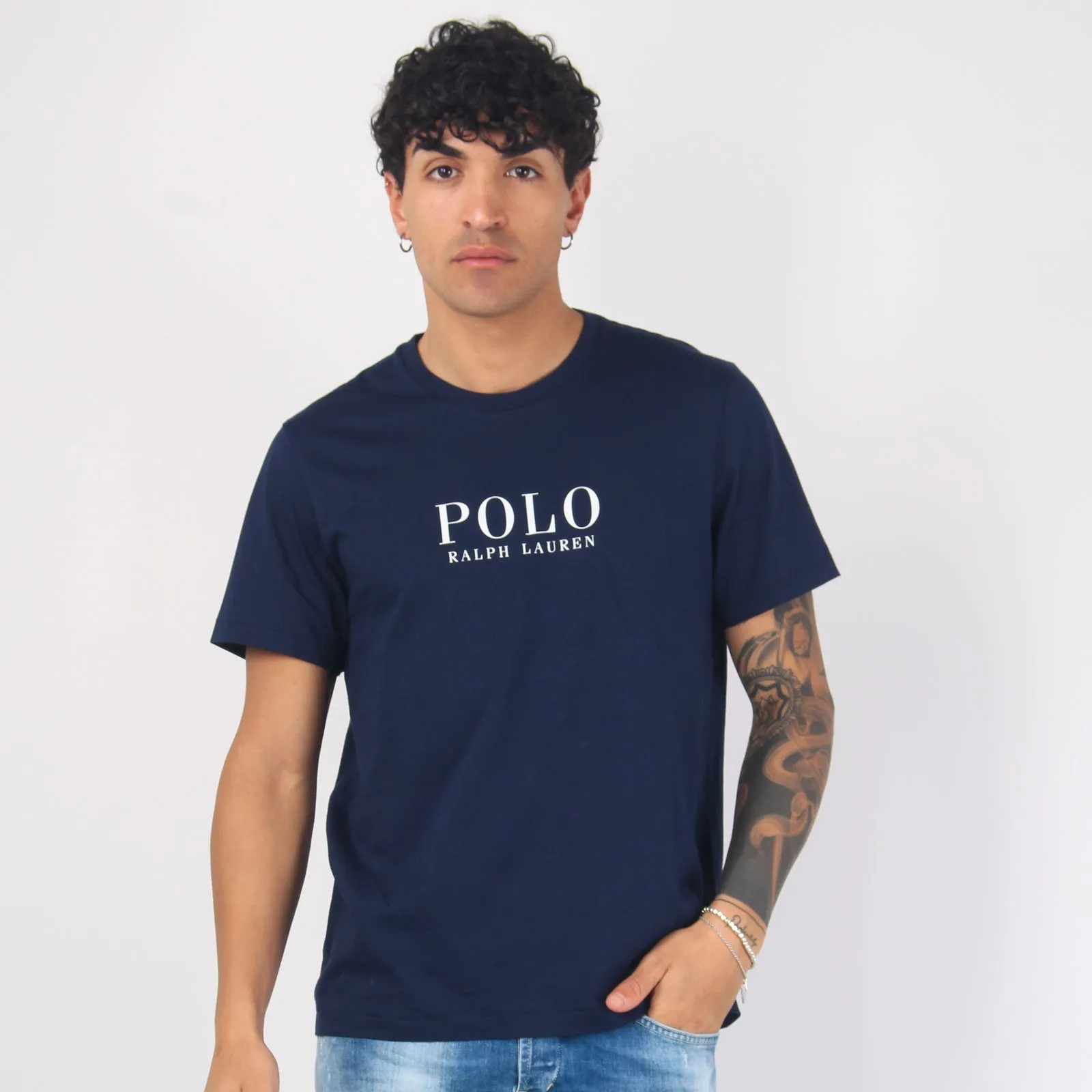 T-shirt Underwear Scritta Navy