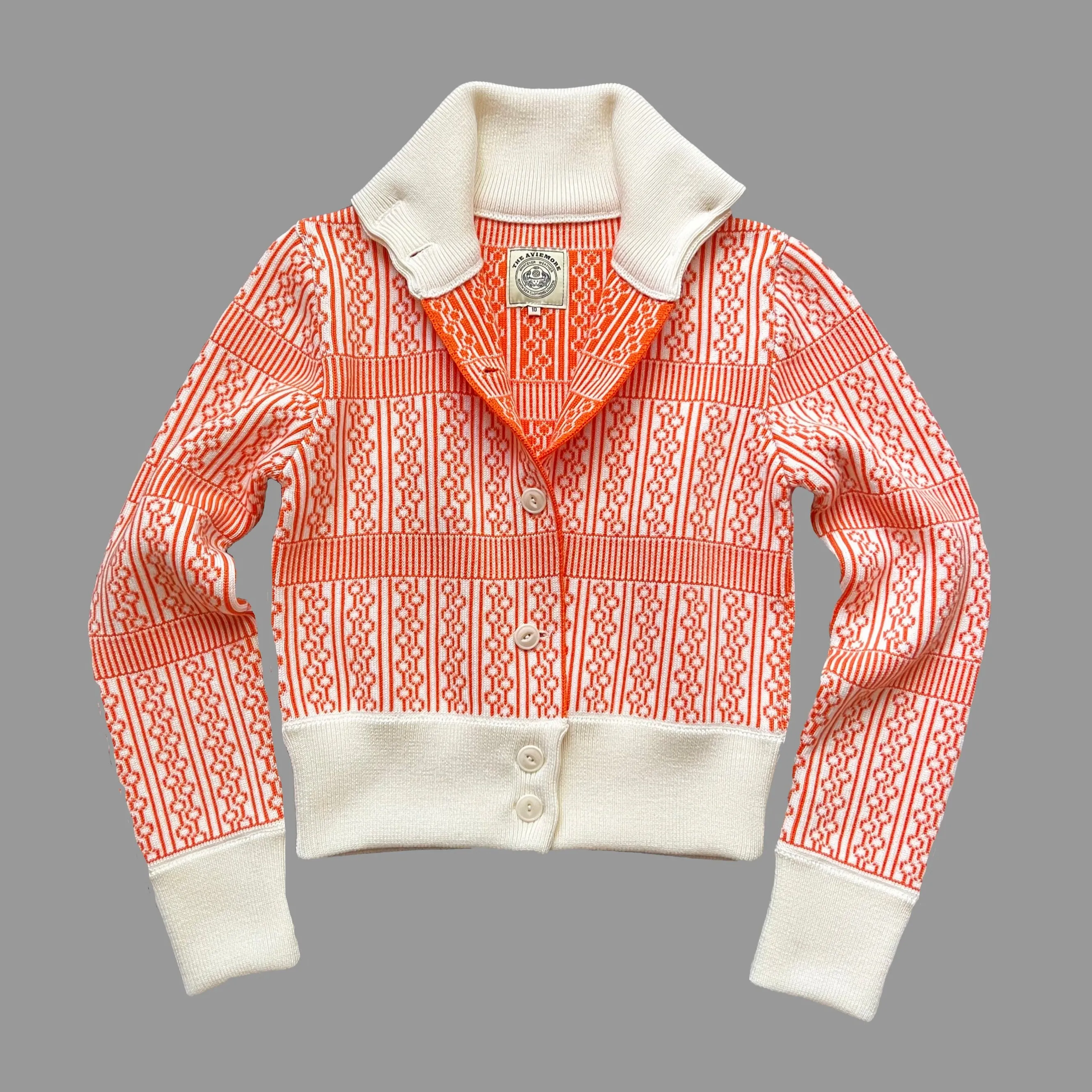 The Aviemore Ladies' cardigan Cream & Orange