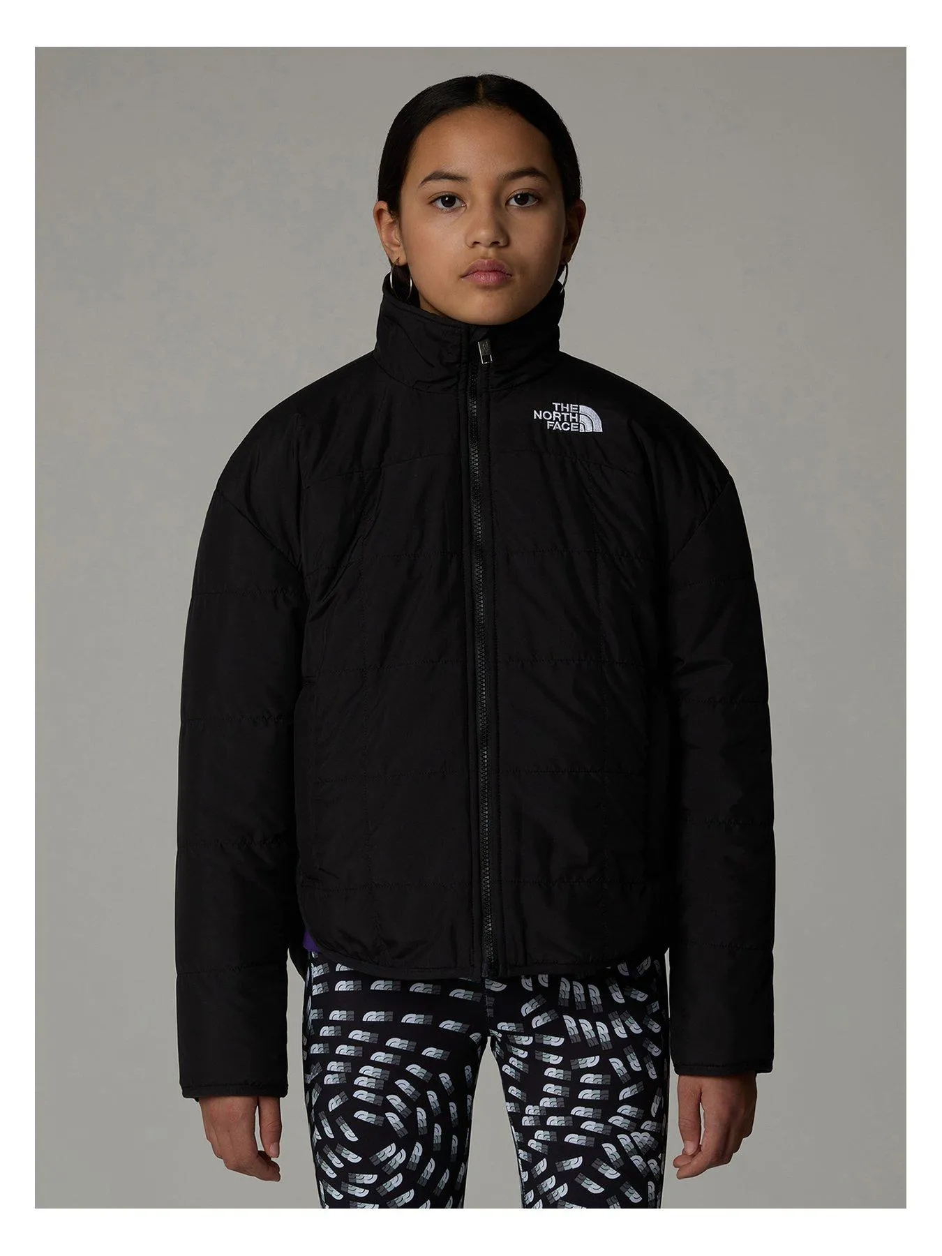 THE NORTH FACE Junior Girls Reversible Shasta Short Parka - Black