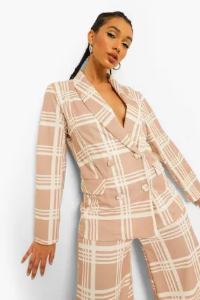 Tonal Check Oversized Blazer