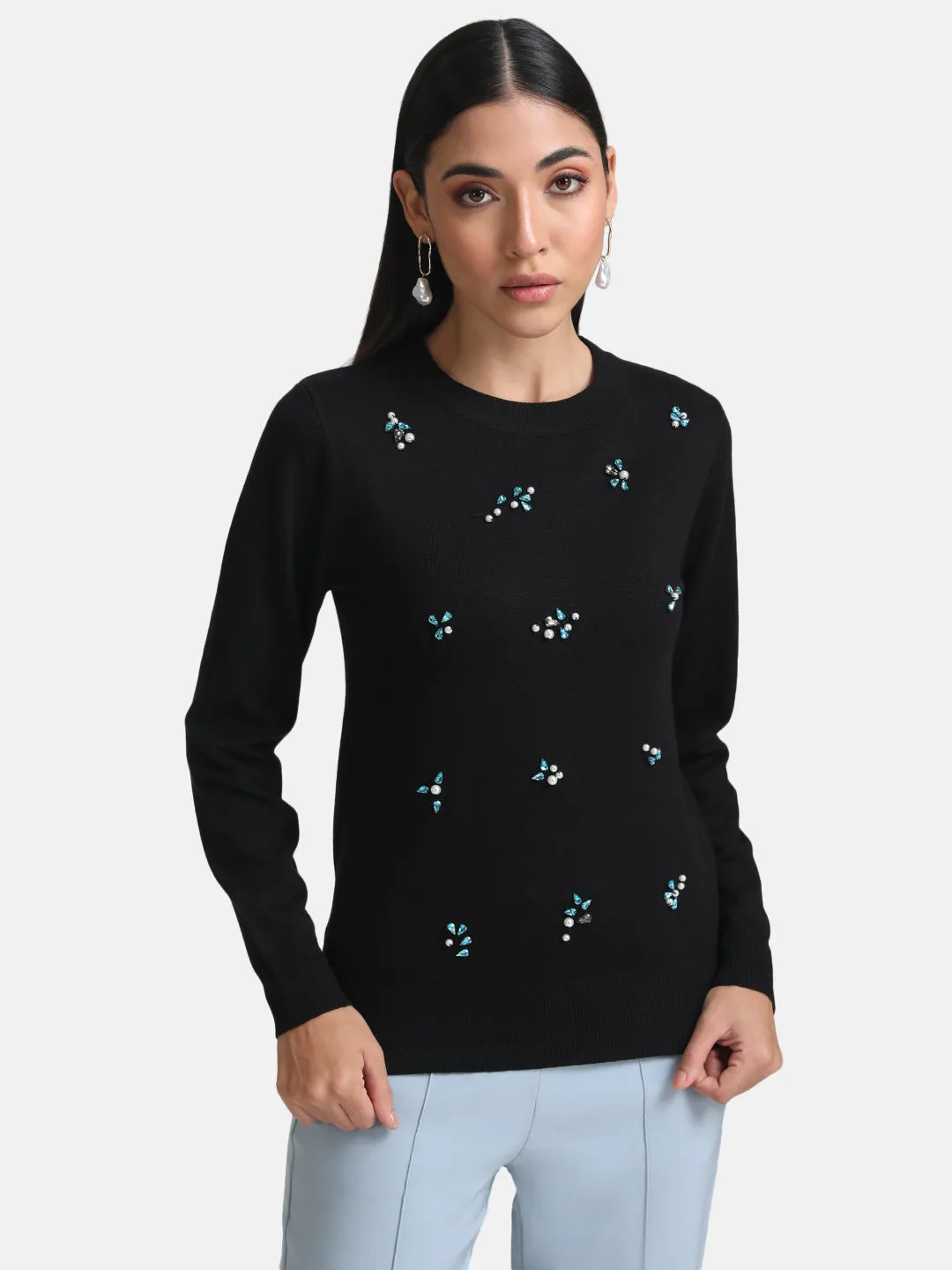 Tonal Embellished Pullover