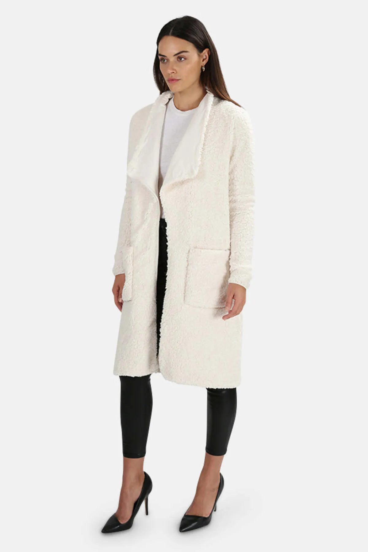 Toni Teddy Long Coat - Ivory