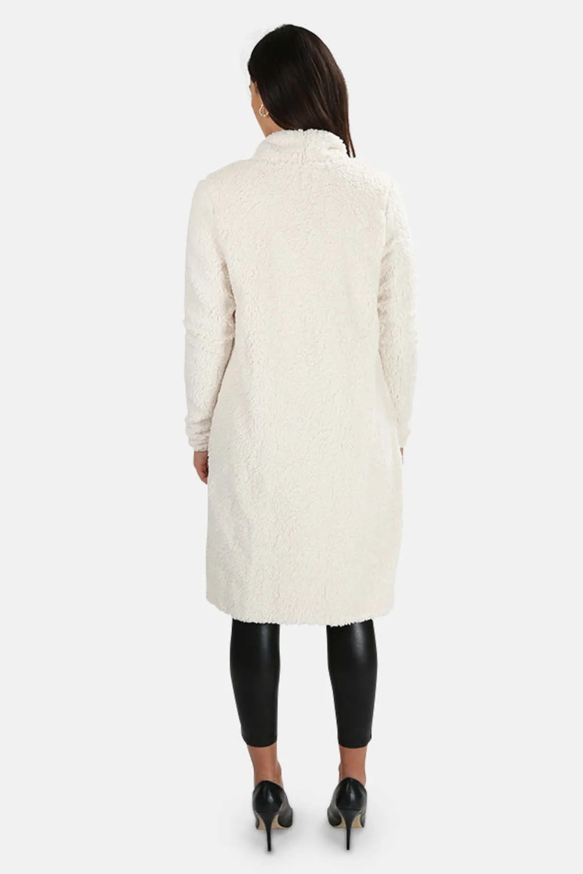 Toni Teddy Long Coat - Ivory