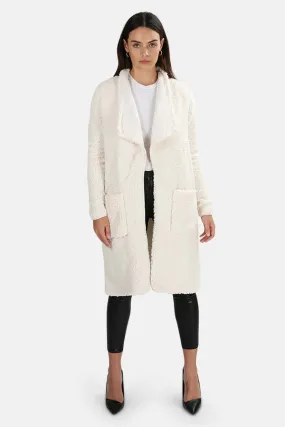 Toni Teddy Long Coat - Ivory