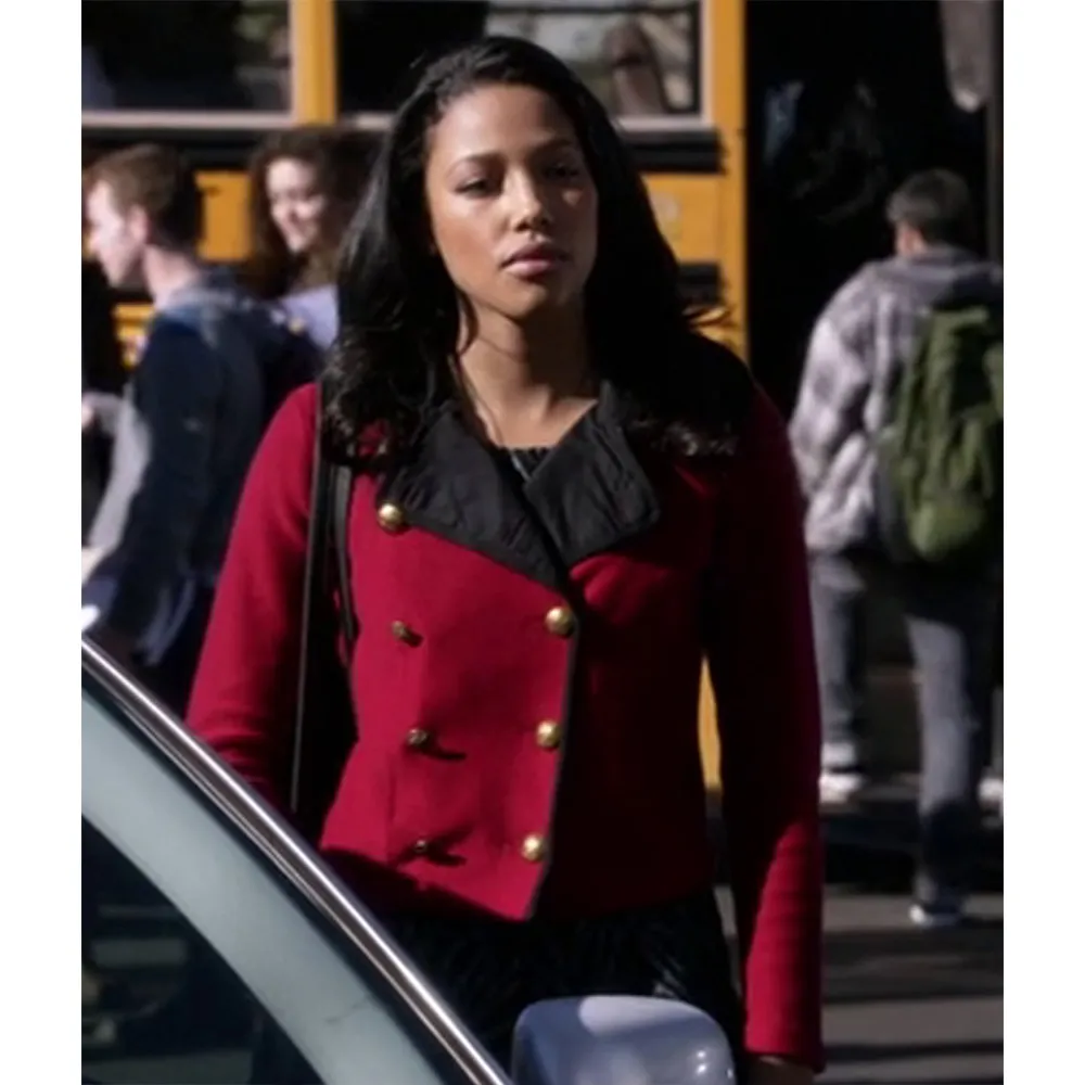 Twisted Kylie Bunbury Red Peacoat