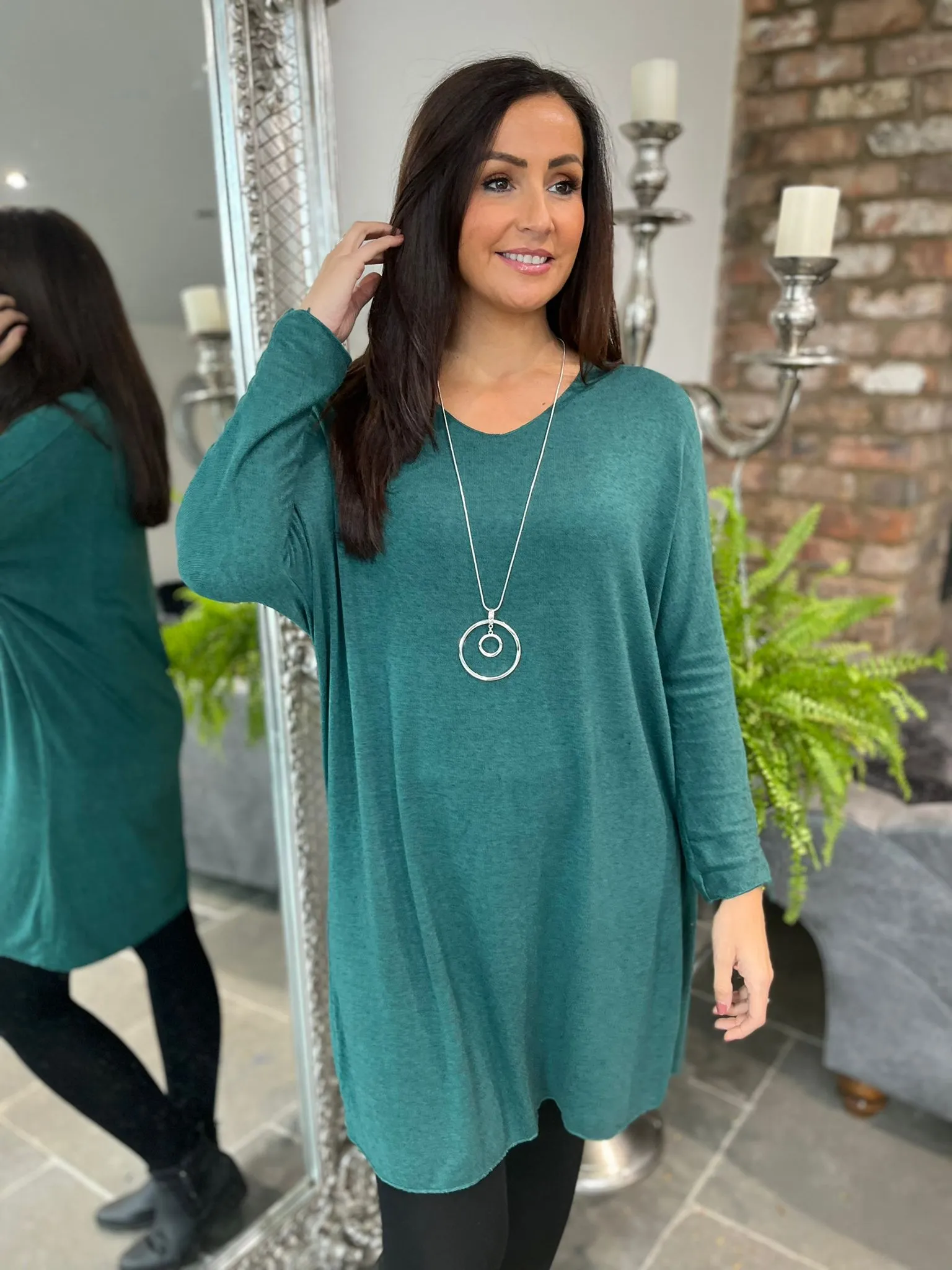 V Neck Fine Knit Dress Kathy