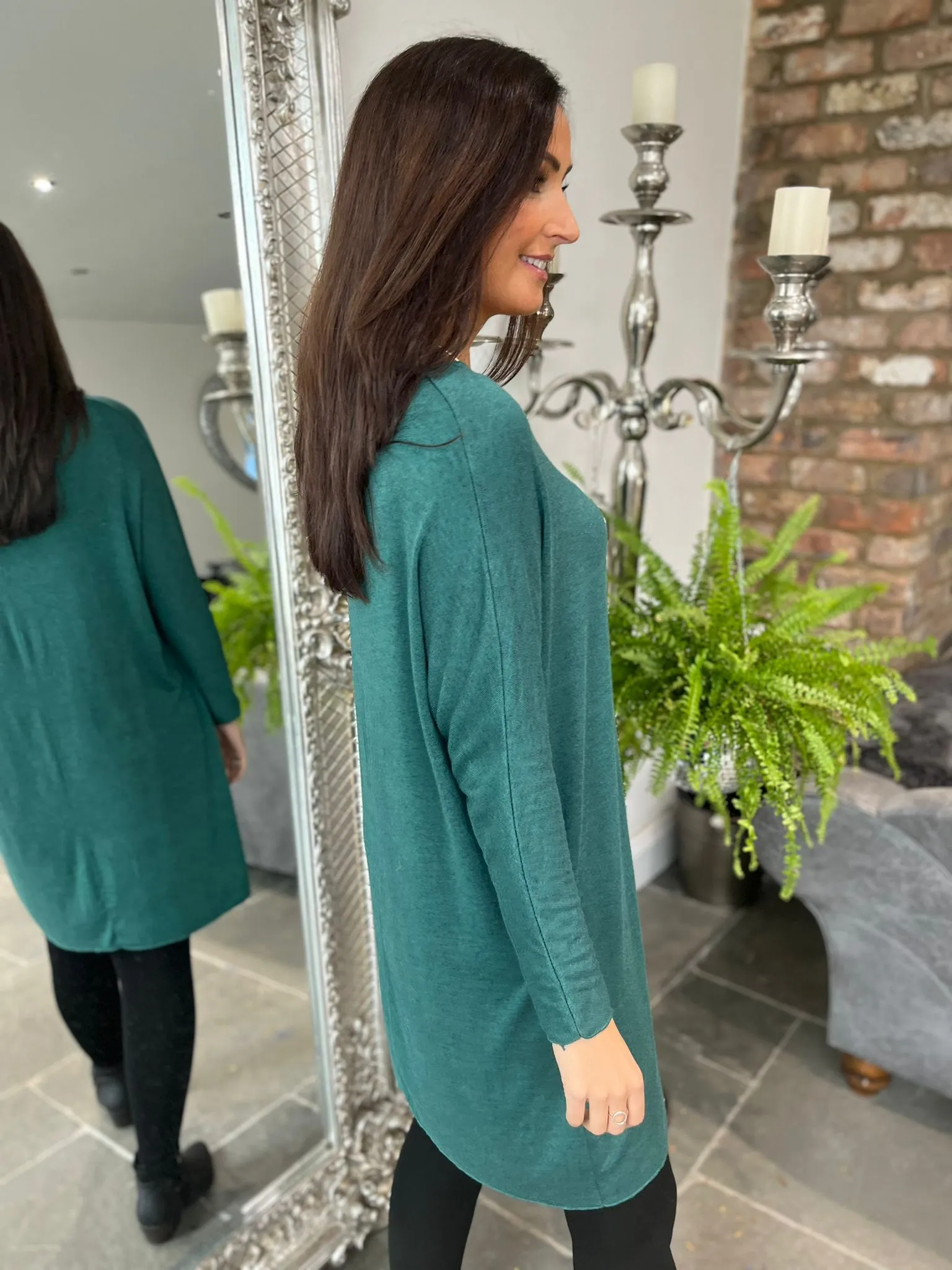 V Neck Fine Knit Dress Kathy