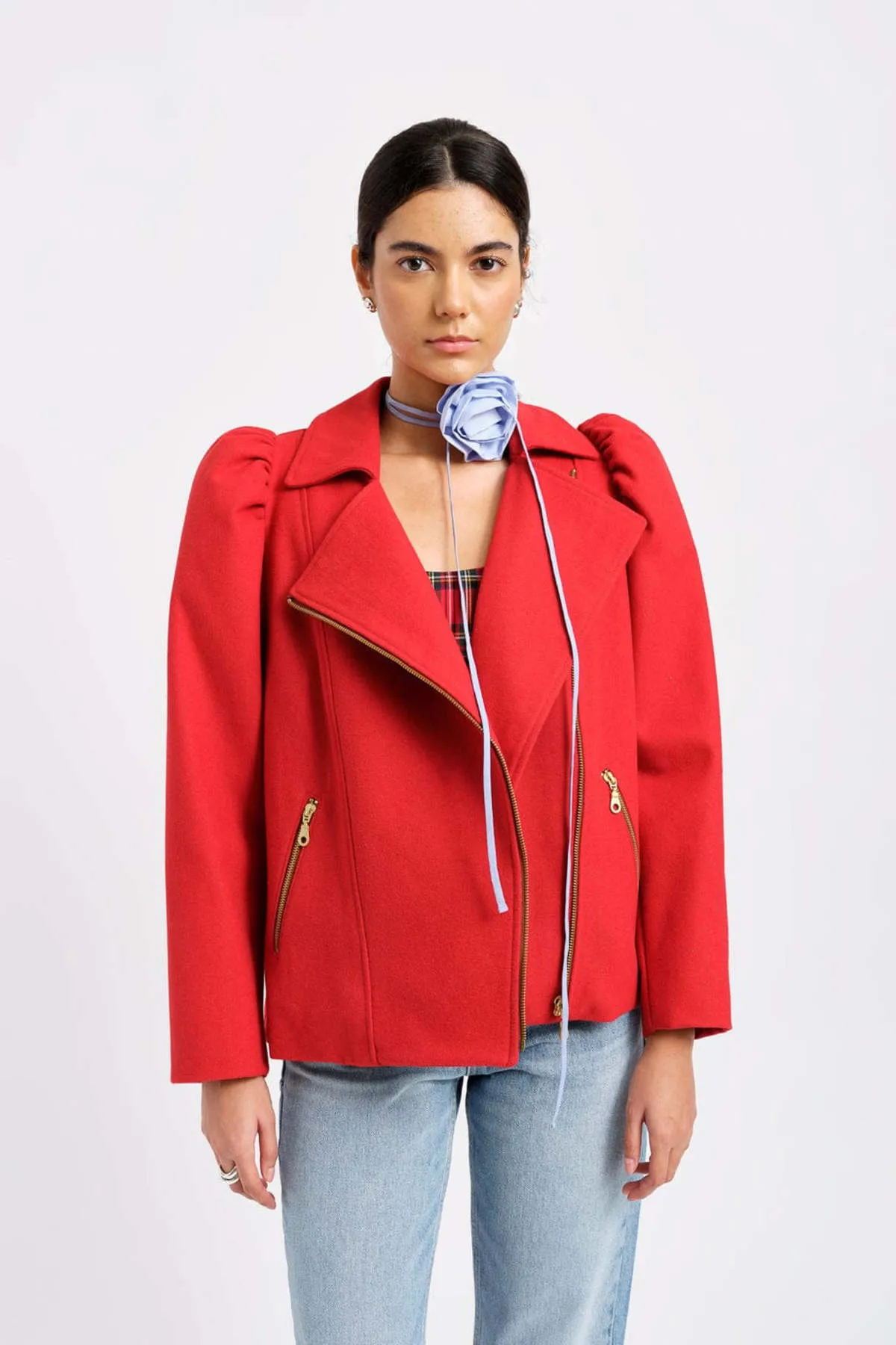 Valentine Moto Coat - Red