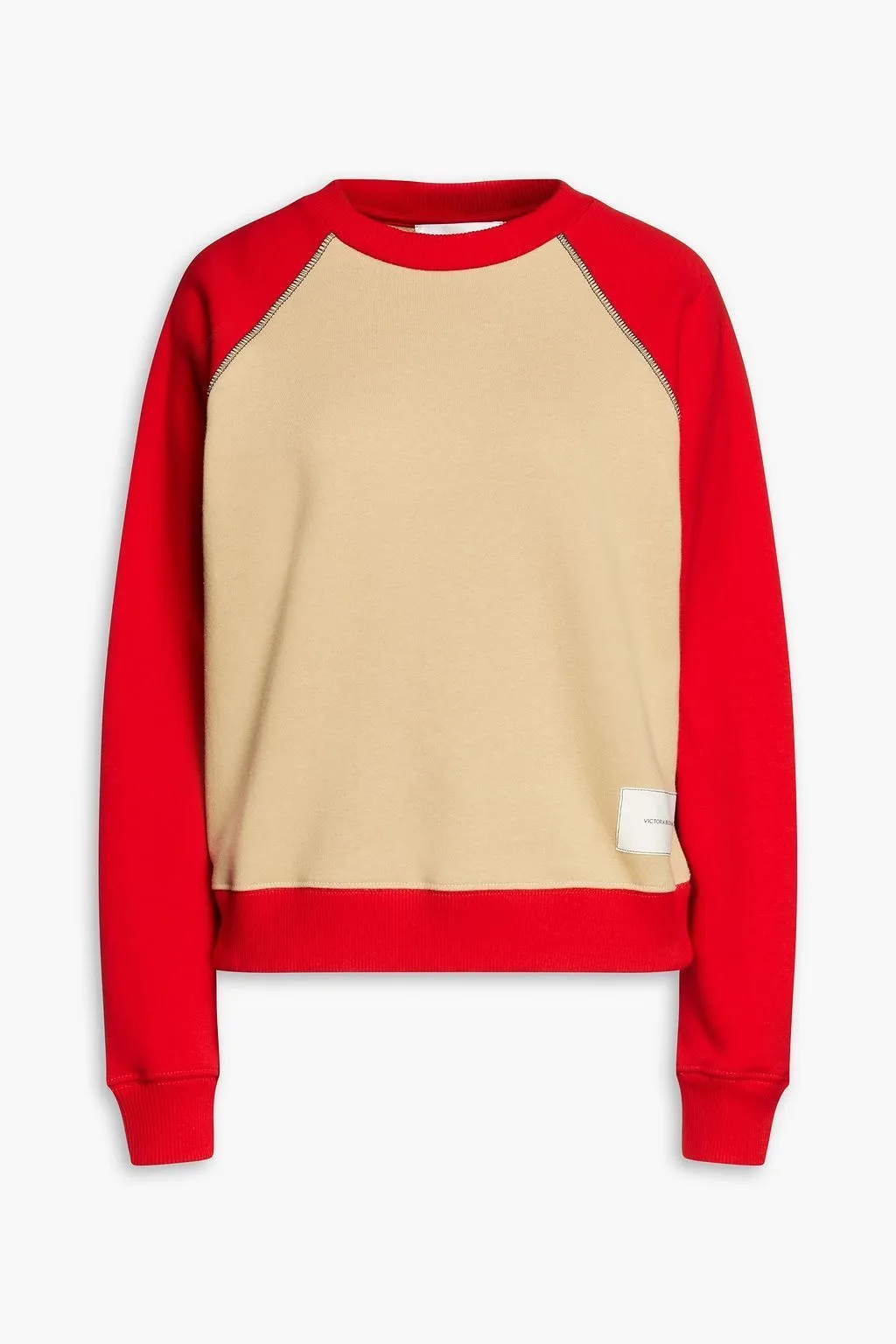 Victoria Beckham  |Crew Neck Street Style U-Neck Bi-color Long Sleeves Cotton