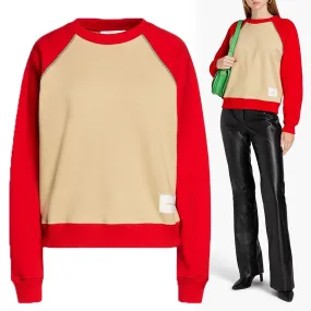 Victoria Beckham  |Crew Neck Street Style U-Neck Bi-color Long Sleeves Cotton