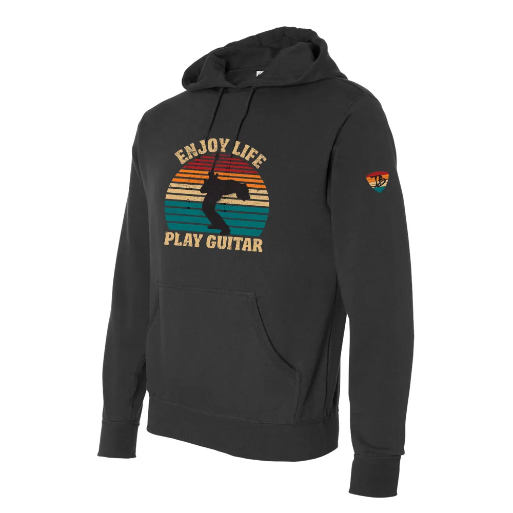 Vintage Enjoy Life, Play Guitar Pullover Hoodie (Unisex)