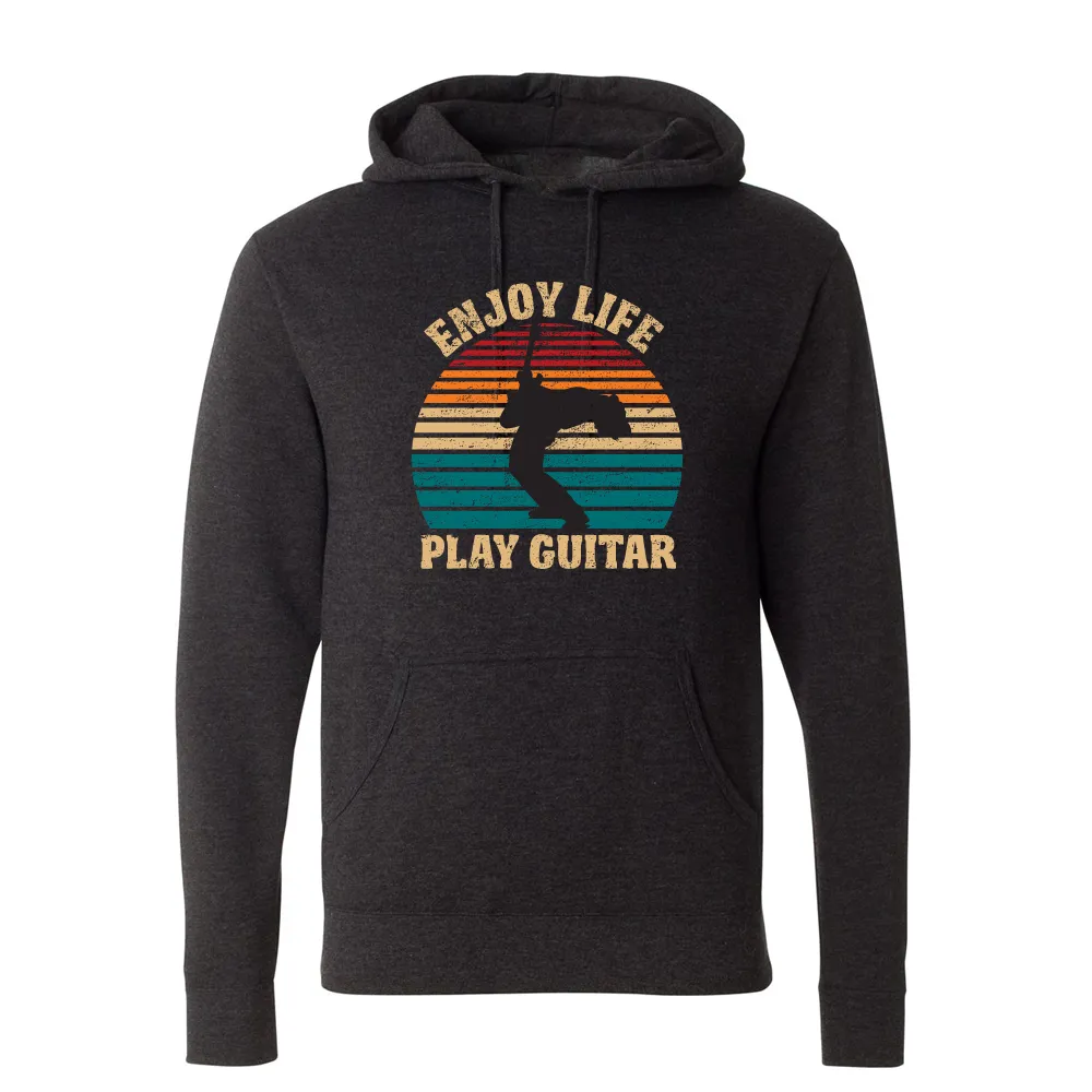 Vintage Enjoy Life, Play Guitar Pullover Hoodie (Unisex)