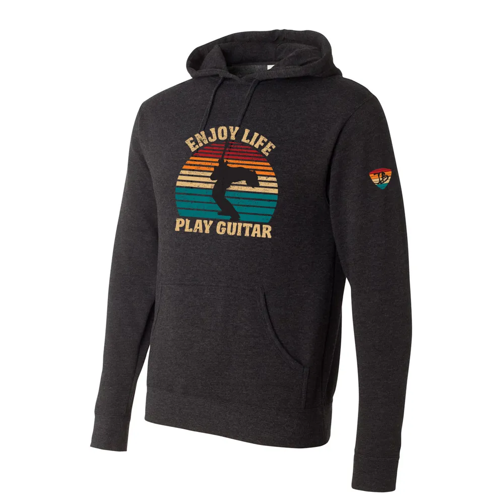 Vintage Enjoy Life, Play Guitar Pullover Hoodie (Unisex)