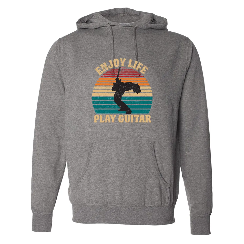 Vintage Enjoy Life, Play Guitar Pullover Hoodie (Unisex)