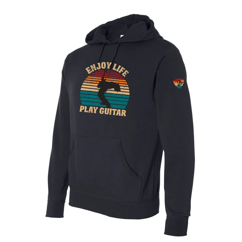 Vintage Enjoy Life, Play Guitar Pullover Hoodie (Unisex)