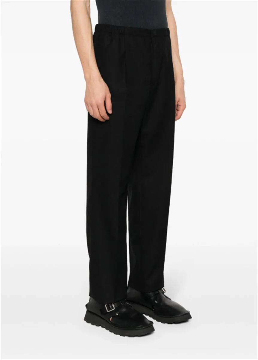 VIRGIN-WOOL TAPERED TROUSERS