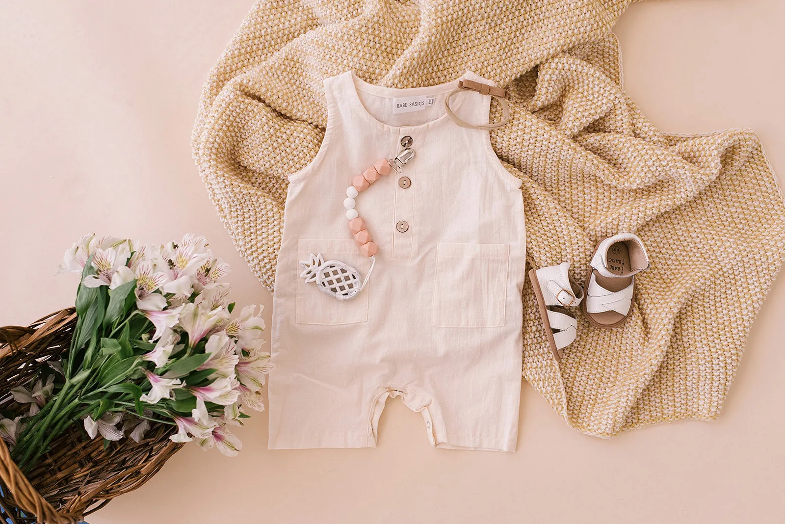 White Crop Linen Romper